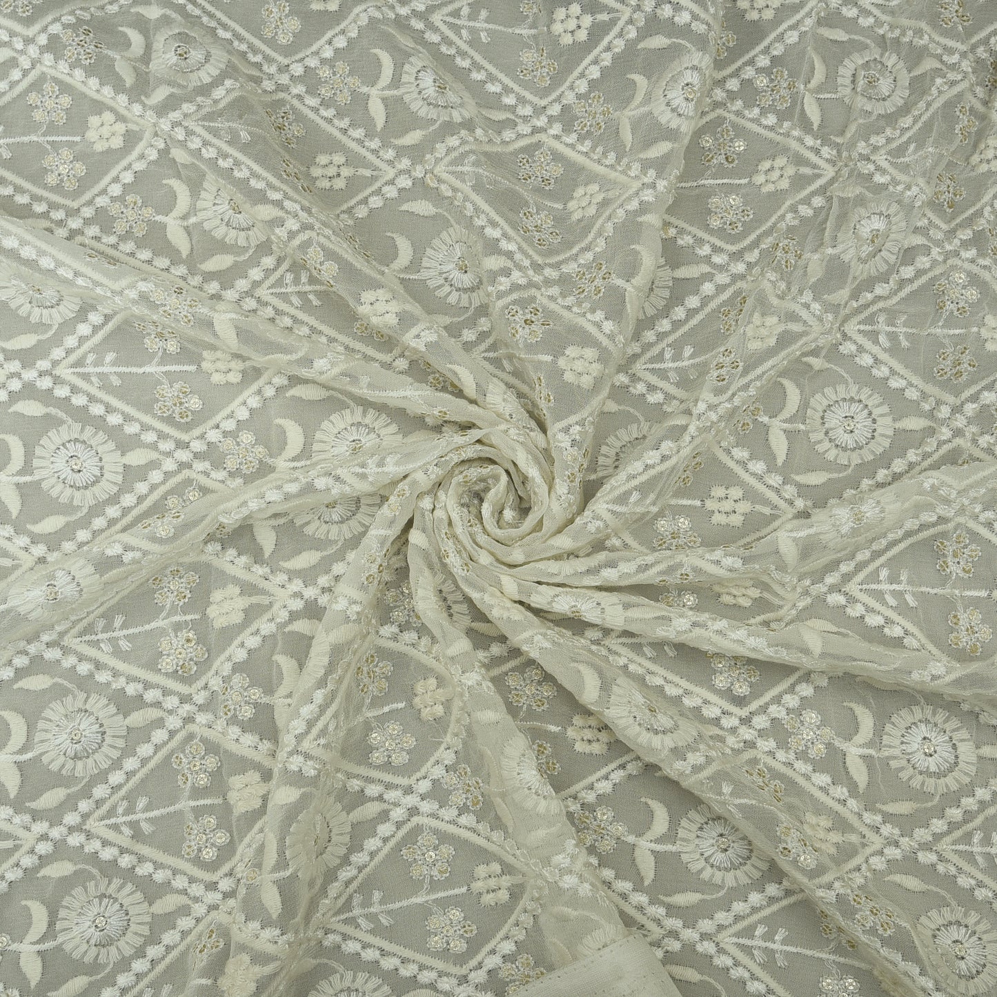 Dyeable Georgette Embroidery Fabric