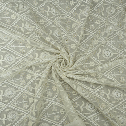 Dyeable Georgette Embroidery Fabric