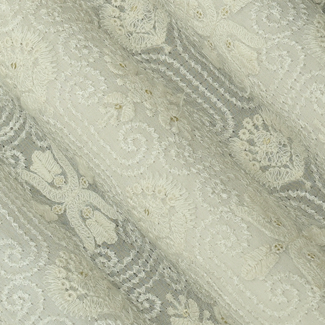 Dyeable Georgette Embroidery Fabric