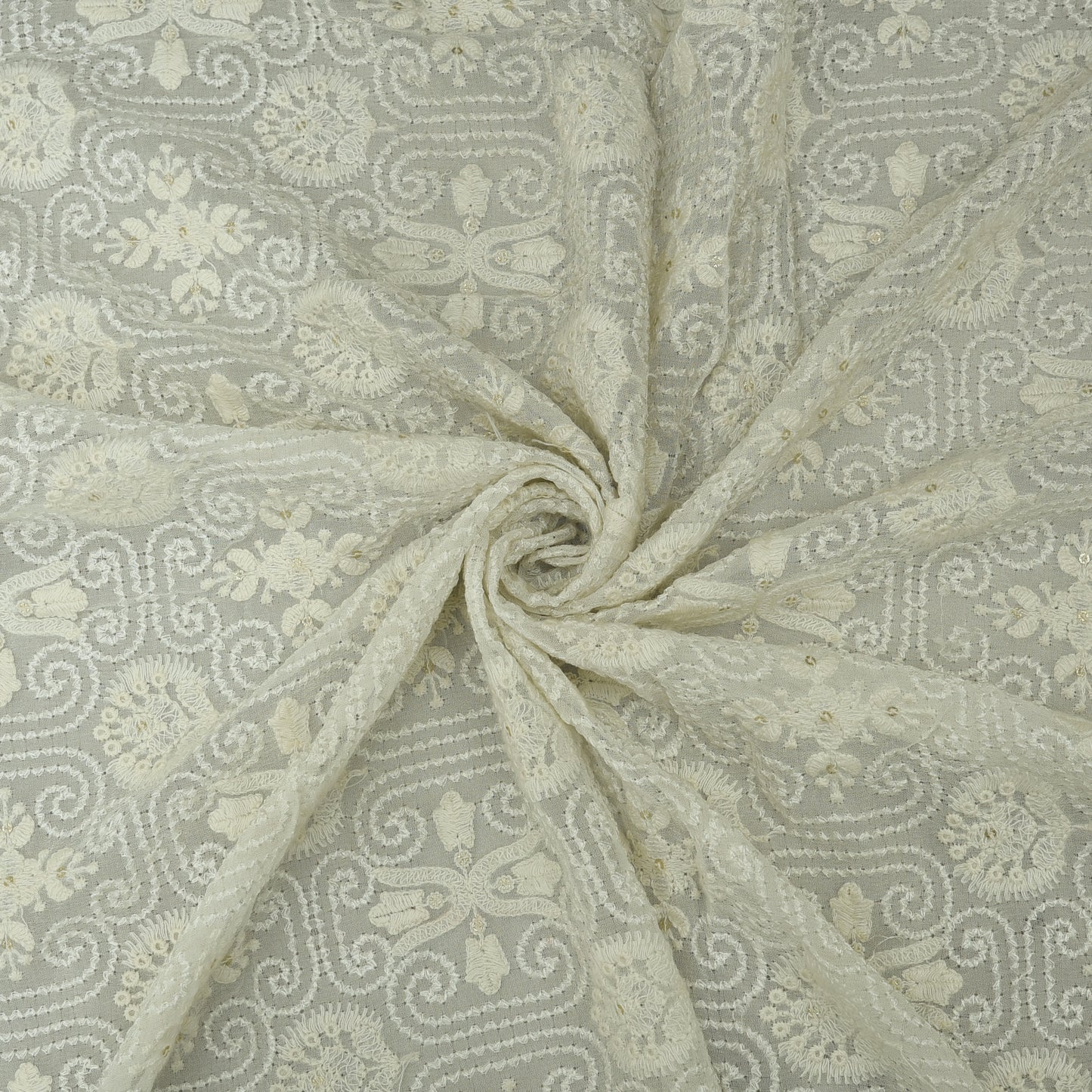 Dyeable Georgette Embroidery Fabric