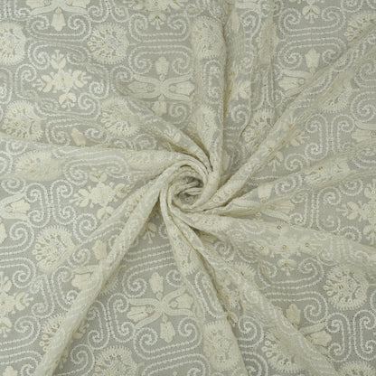 Dyeable Georgette Embroidery Fabric