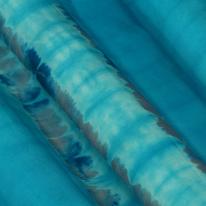 Firozi Color Silk Shibori Fabric