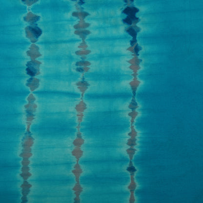 Firozi Color Silk Shibori Fabric
