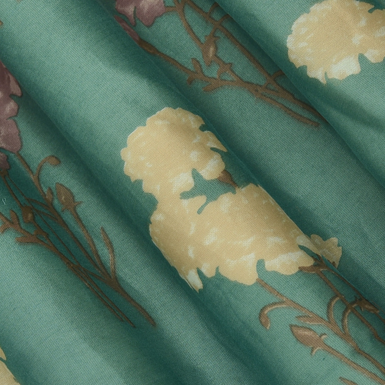 Floral Chanderi Print Fabric