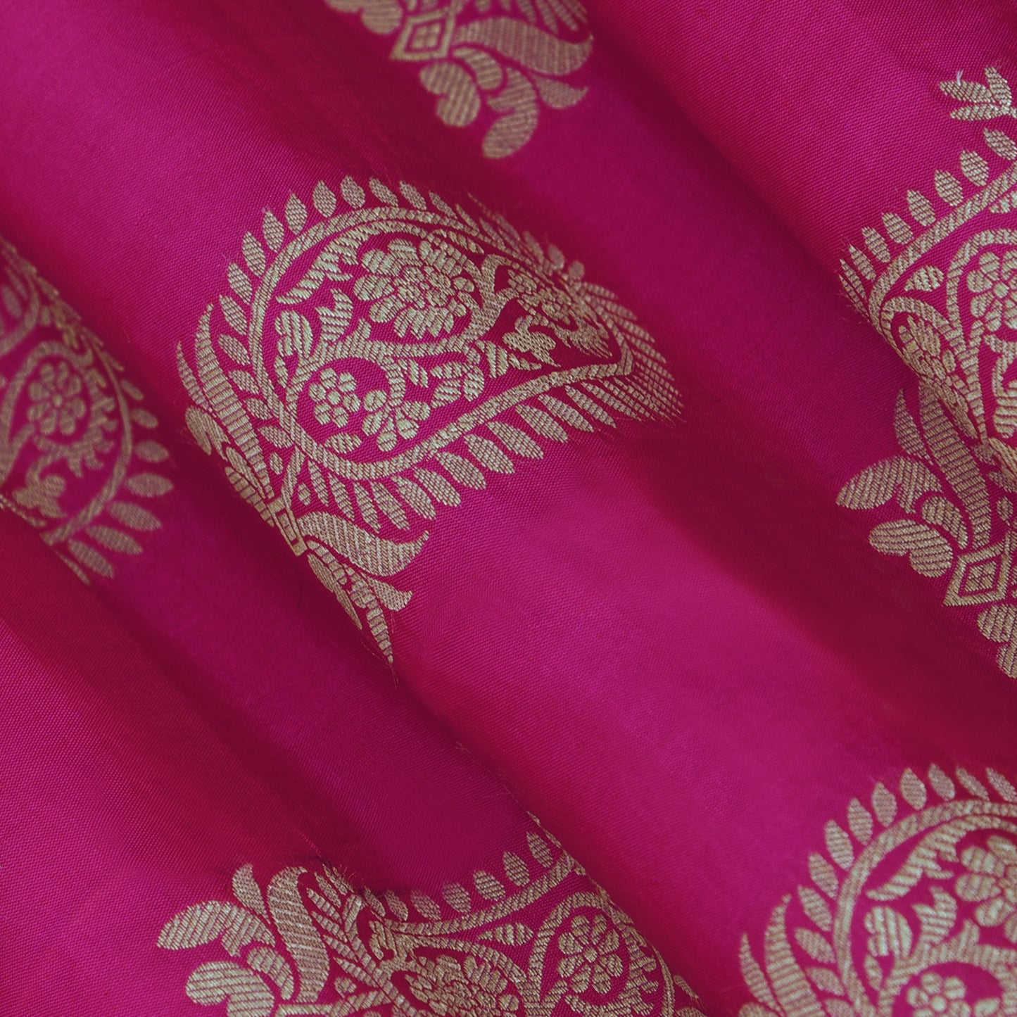 Hot Pink Color Pure Brocade Fabric