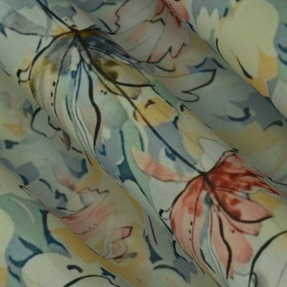 Multicolor Georgette Print Fabric