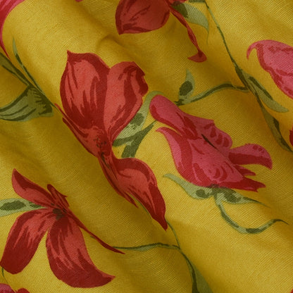 Floral Linen Print Fabric