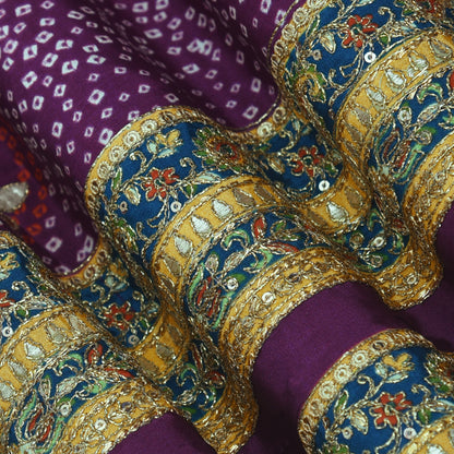 Crepe Position Print Embroidery Fabric