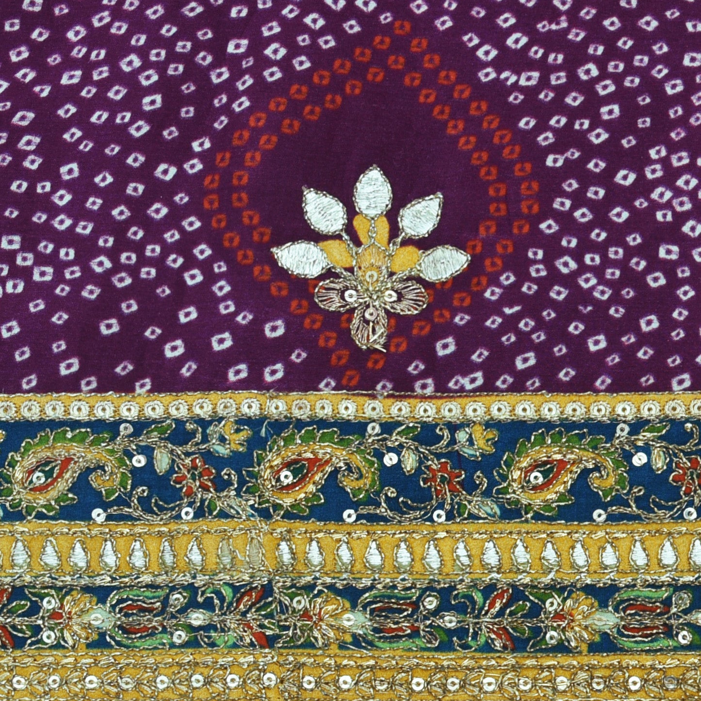 Crepe Position Print Embroidery Fabric