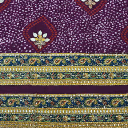 Crepe Position Print Embroidery Fabric