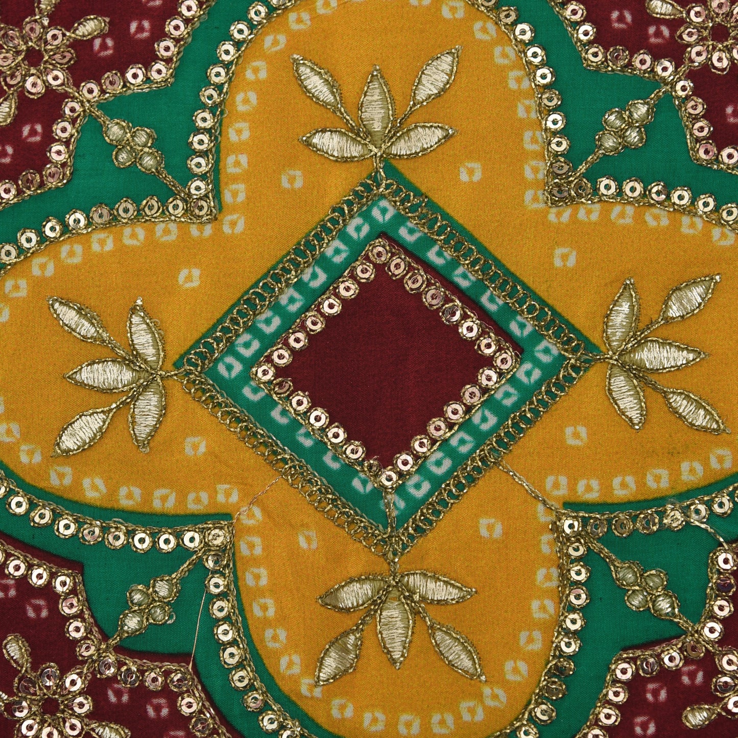 Crepe Position Print Embroidery Fabric