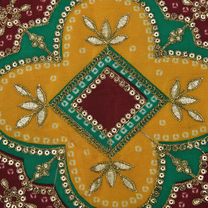 Crepe Position Print Embroidery Fabric
