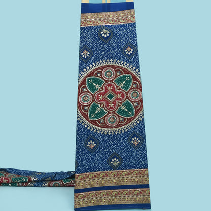 Crepe Position Print Embroidery Fabric