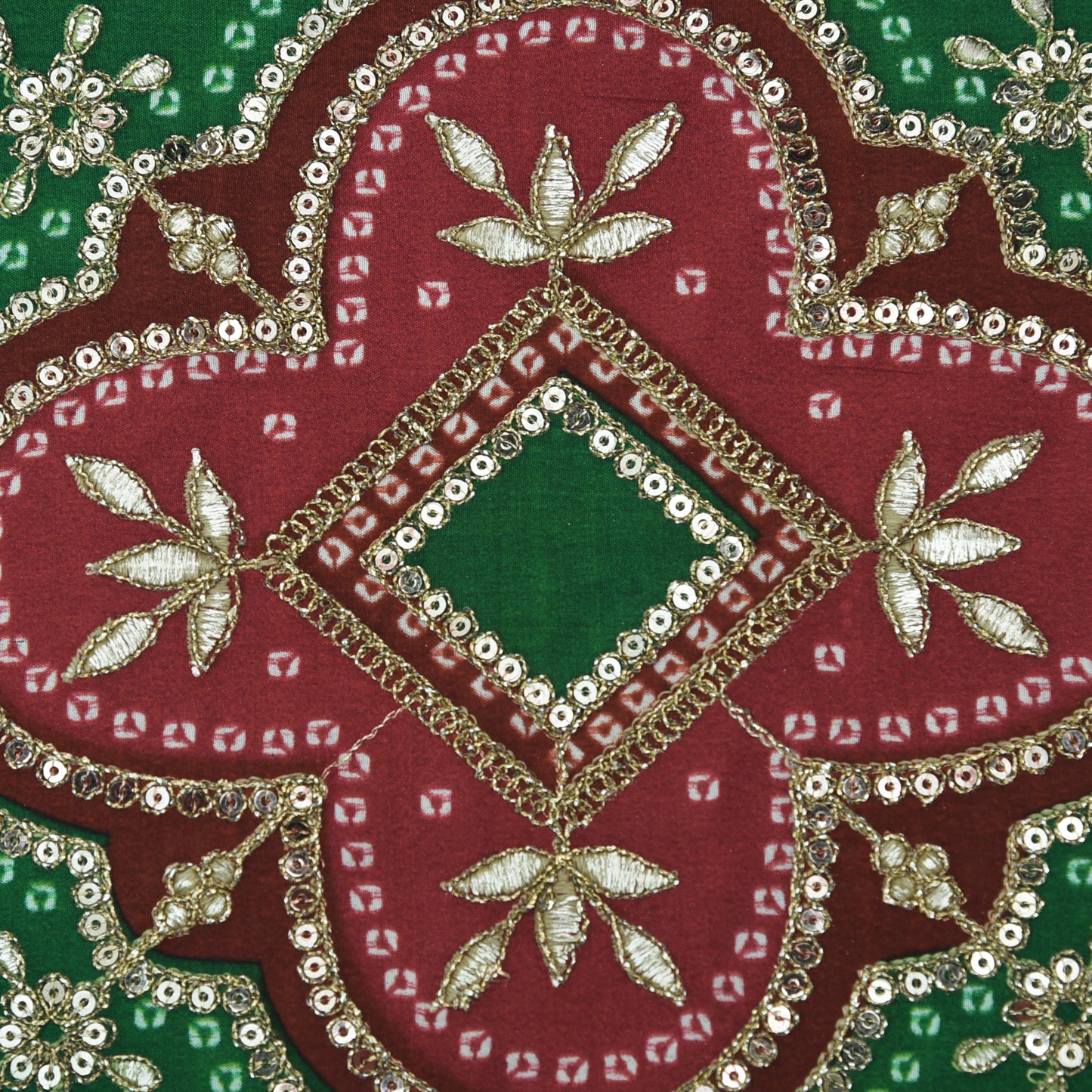 Crepe Position Print Embroidery Fabric