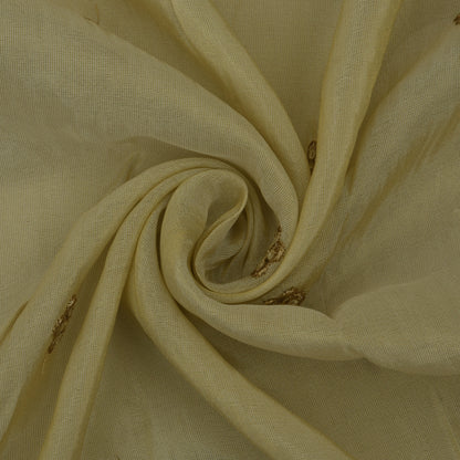 Beige Color Tissue Embroidery Fabric