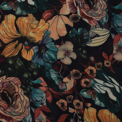 Multicolor Cotton Digital Print Fabric