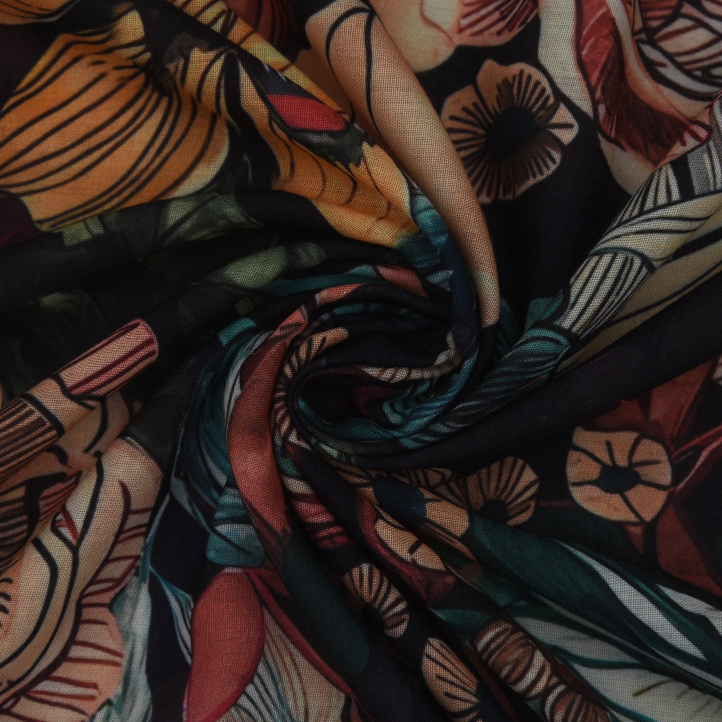 Multicolor Cotton Digital Print Fabric