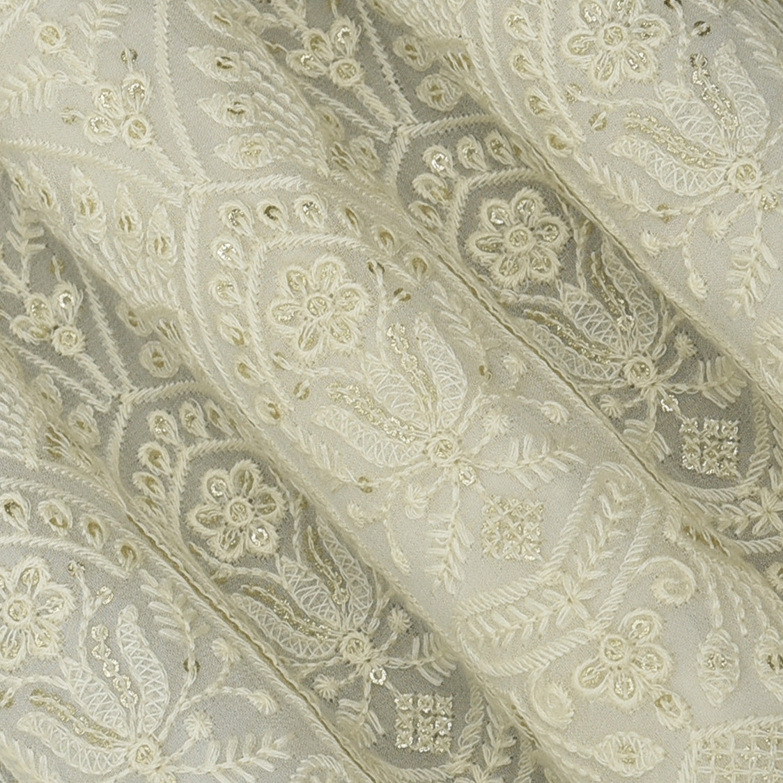 Dyeable Georgette Embroidery Fabric