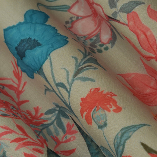 Multicolor Cotton Digital Print Fabric