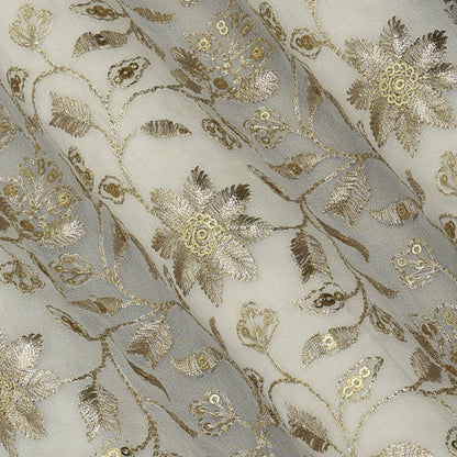 Dyeable Georgette Embroidery Fabric