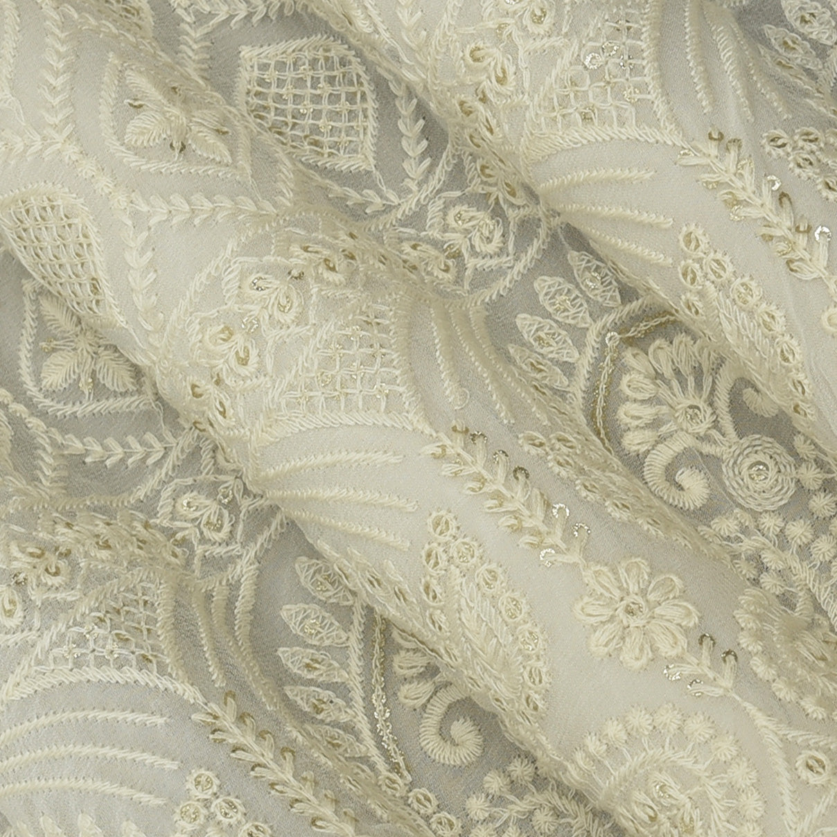 Dyeable Georgette Embroidery Fabric