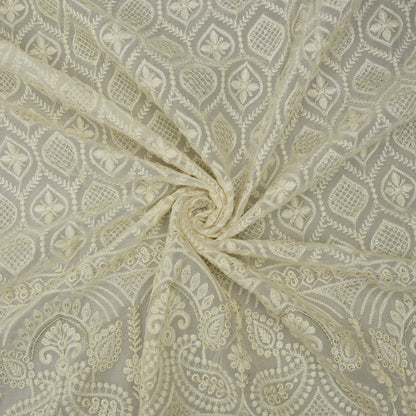 Dyeable Georgette Embroidery Fabric