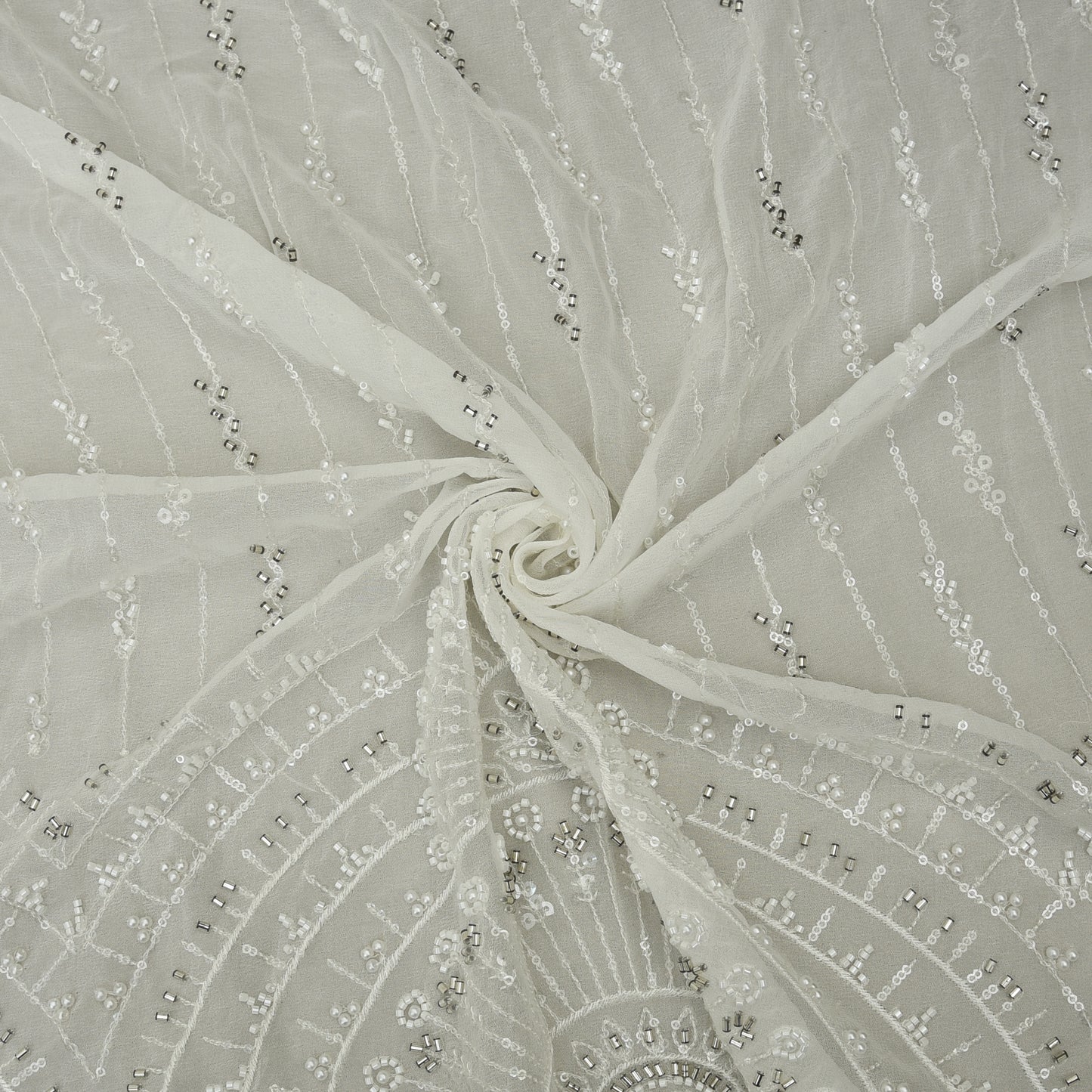 Dyeable Georgette Embroidery Fabric