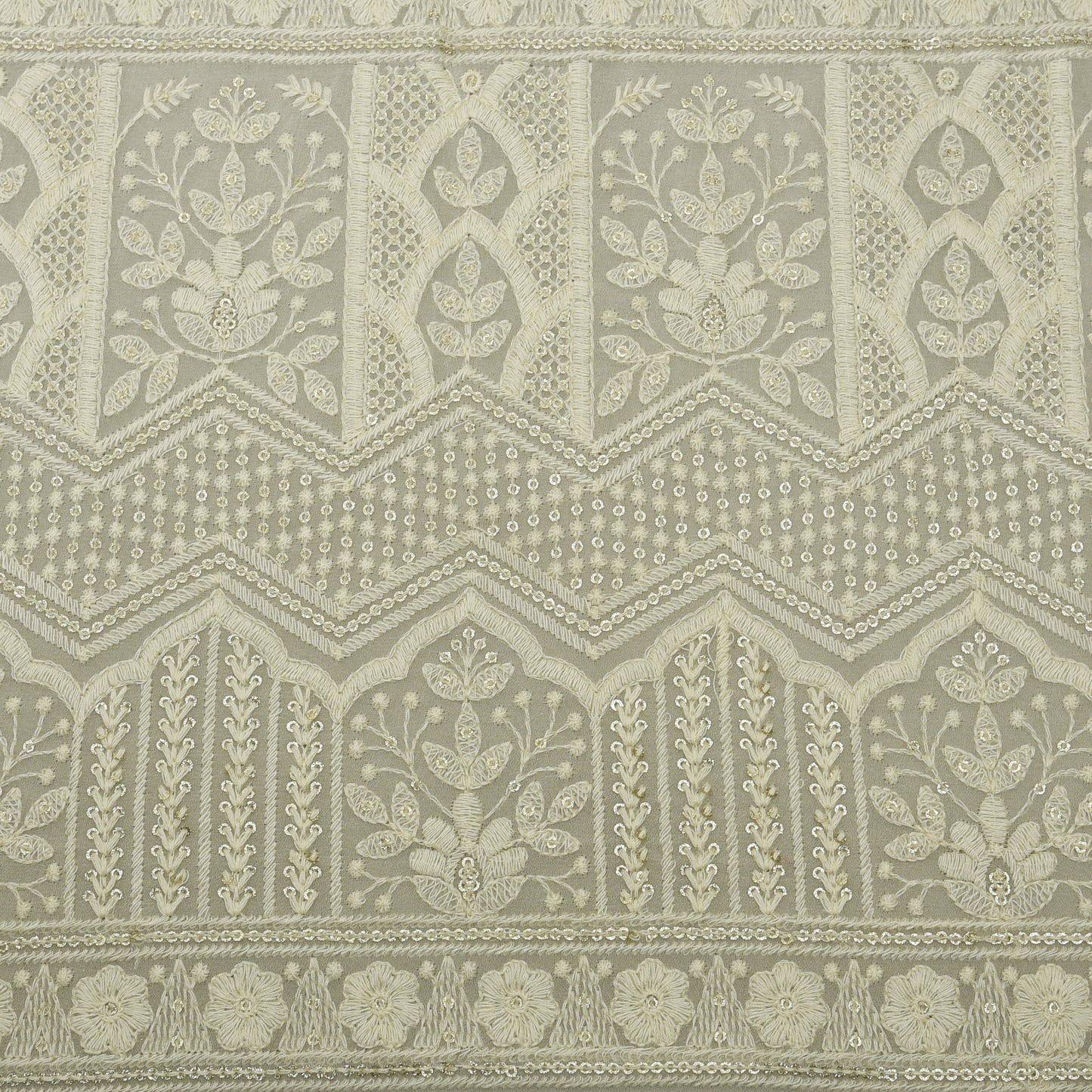 Dyeable Georgette Embroidery Fabric