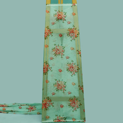 Multicolor Organza Print Fabric