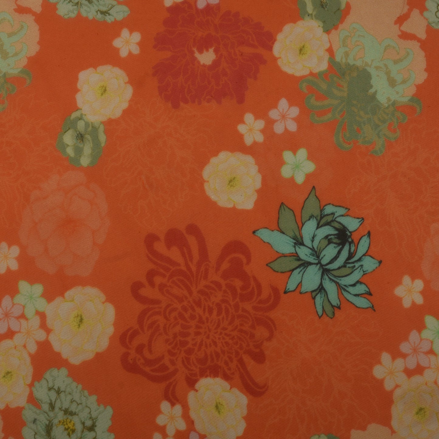 Multicolor Organza Print Fabric