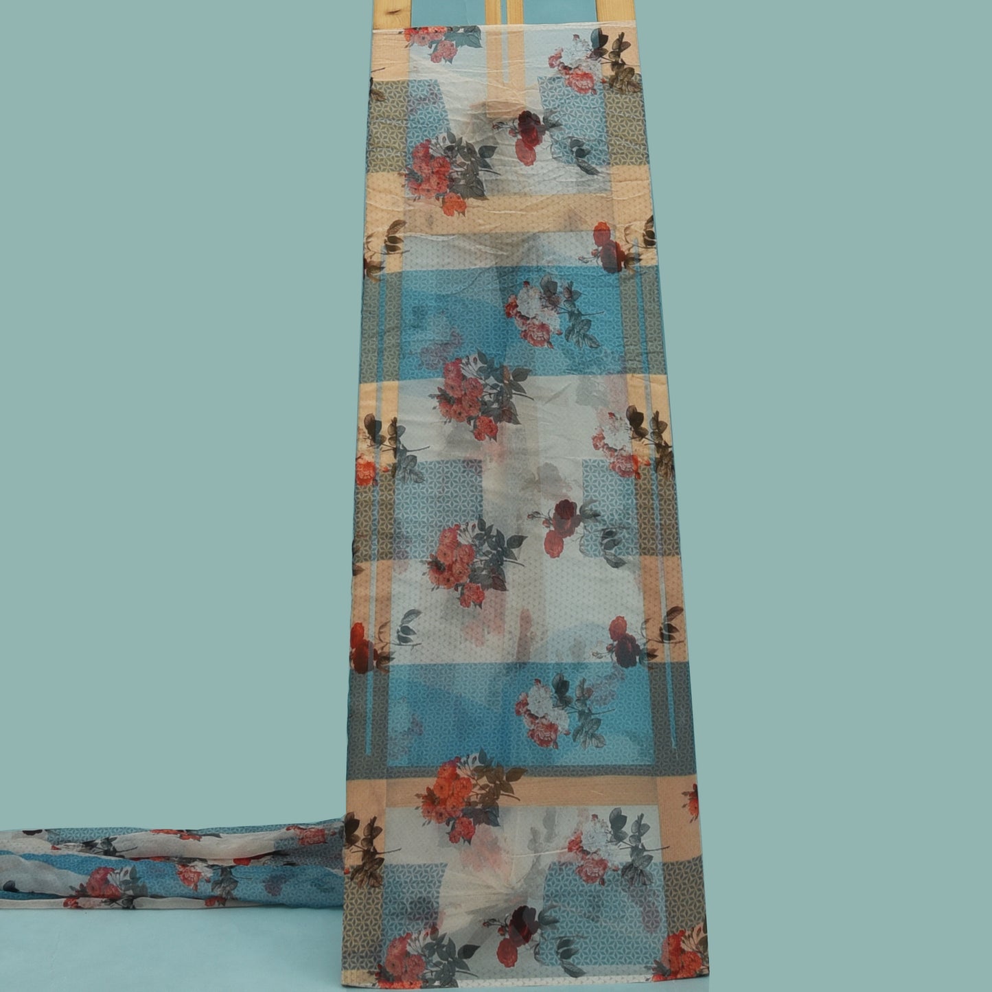 Multicolor Organza Print Fabric