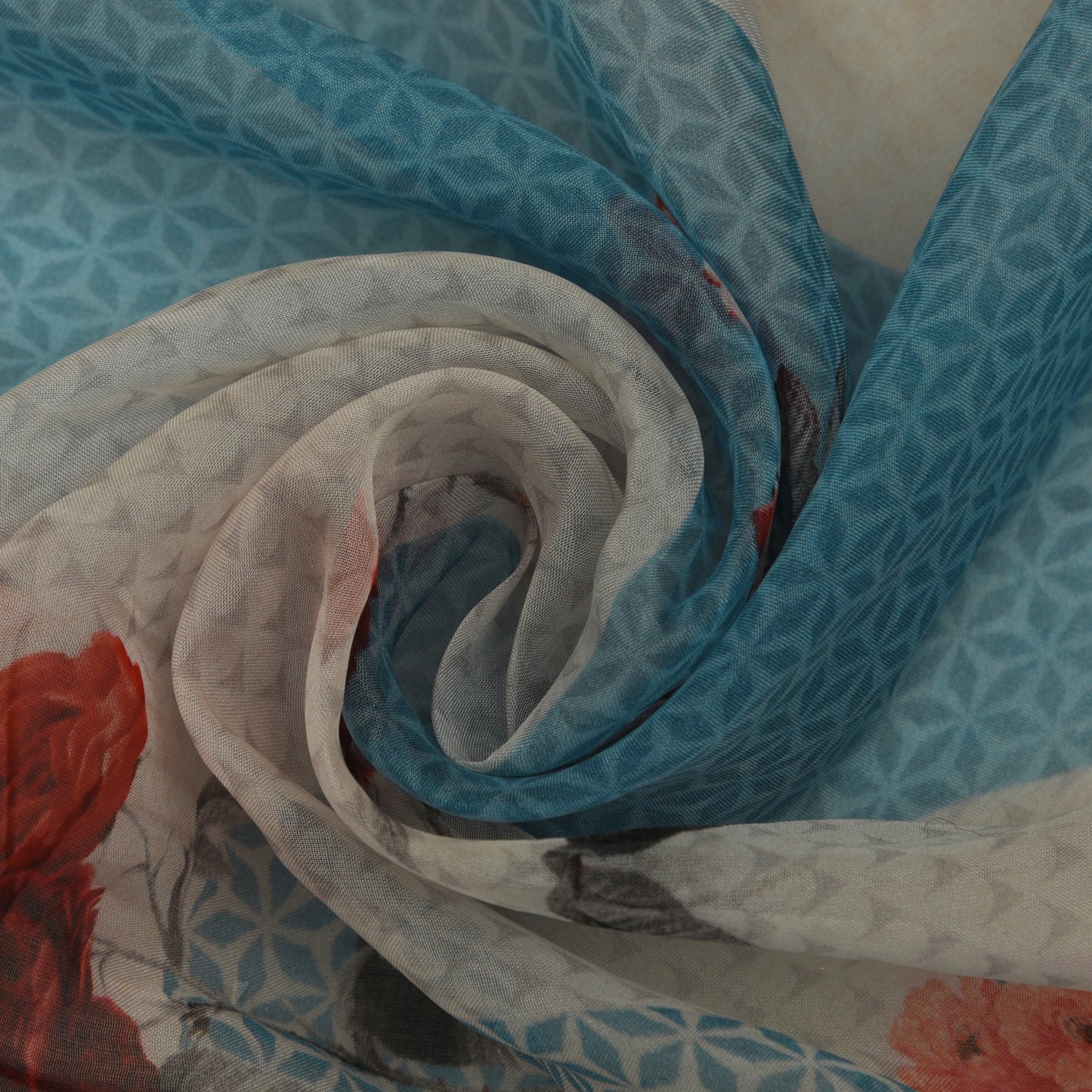 Multicolor Organza Print Fabric