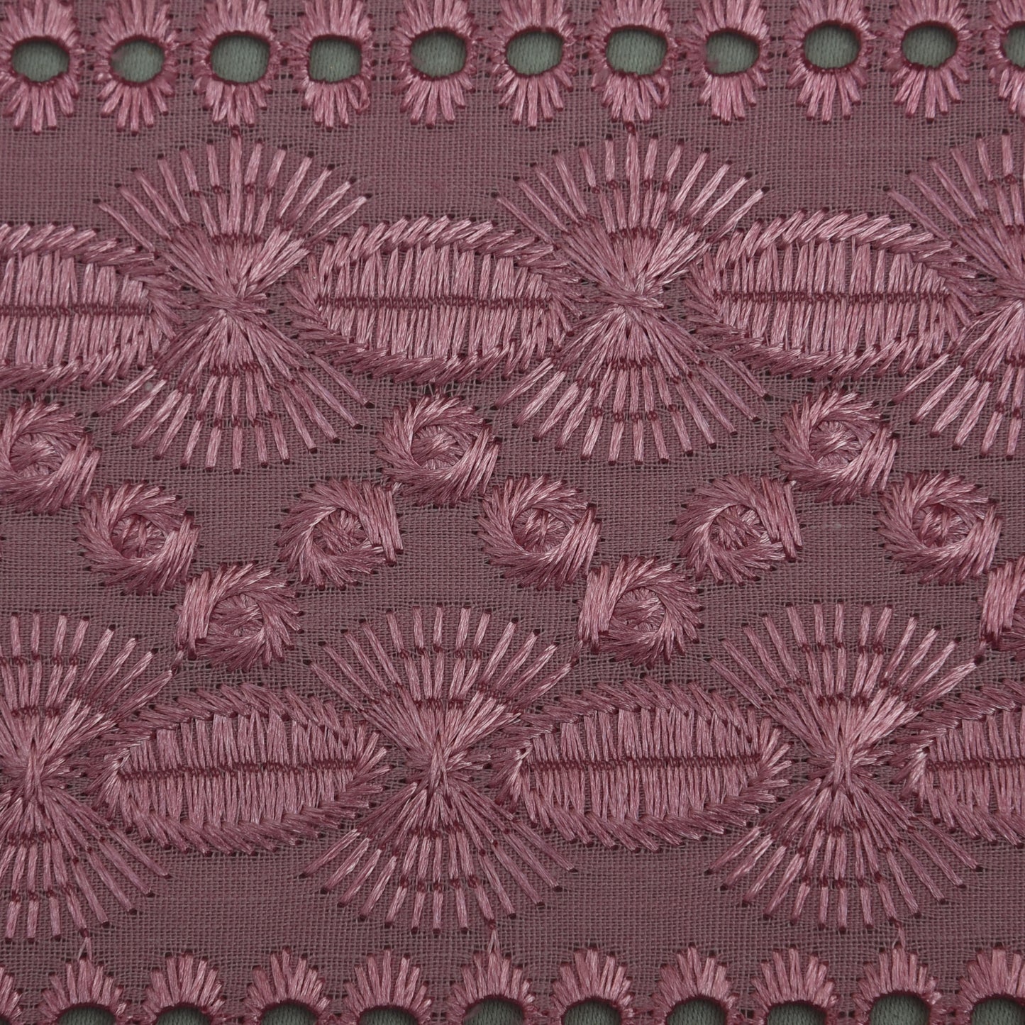 Pink Color Cotton Embroidery Fabric
