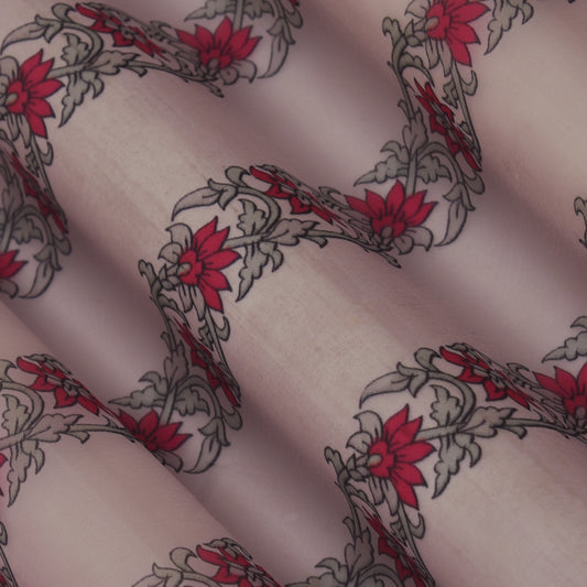 Multicolor Satin Organza Print Fabric