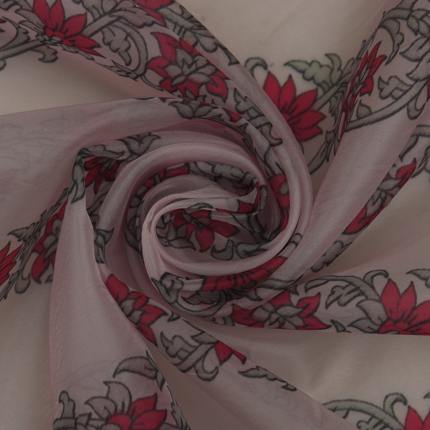 Multicolor Satin Organza Print Fabric