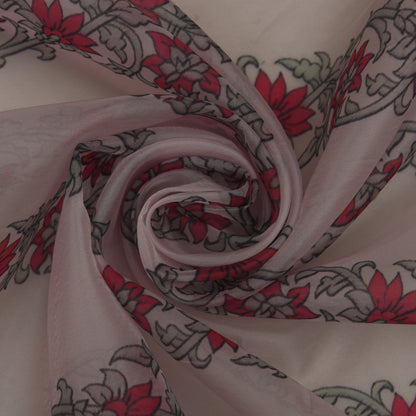 Multicolor Satin Organza Print Fabric