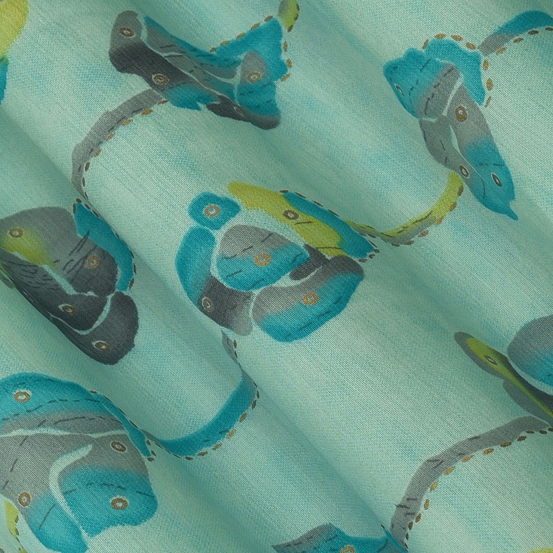 Chanderi Foil Print Fabric