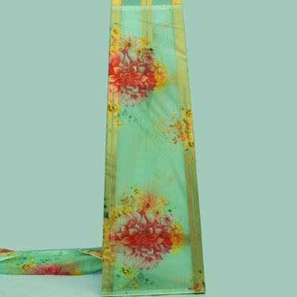 Multicolor Satin Organza Print Fabric