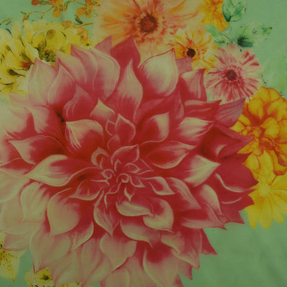 Multicolor Satin Organza Print Fabric