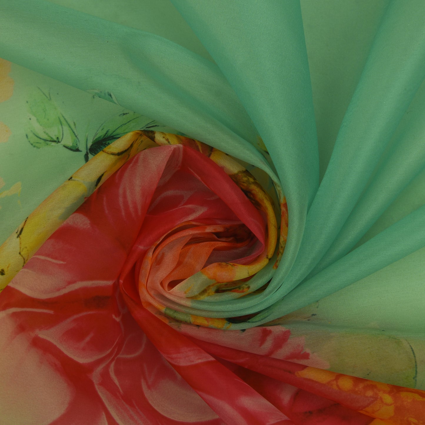 Multicolor Satin Organza Print Fabric