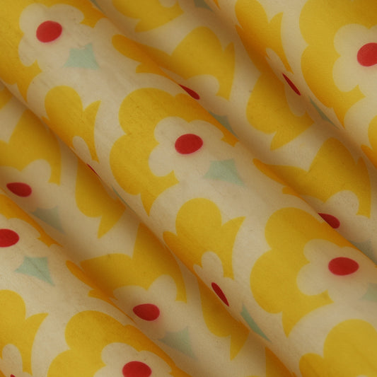 Multicolor Satin Organza Print Fabric