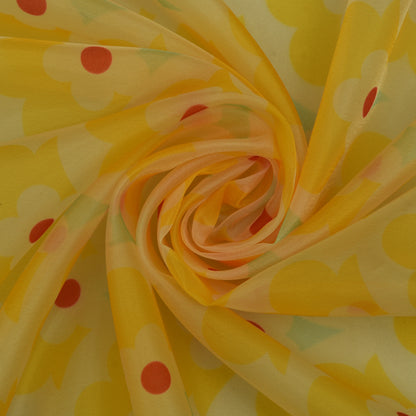 Multicolor Satin Organza Print Fabric