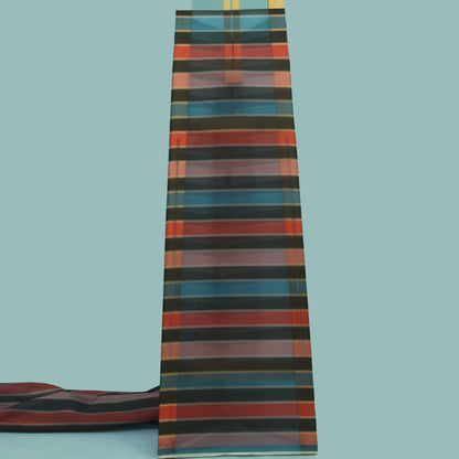 Multicolor Satin Organza Print Fabric