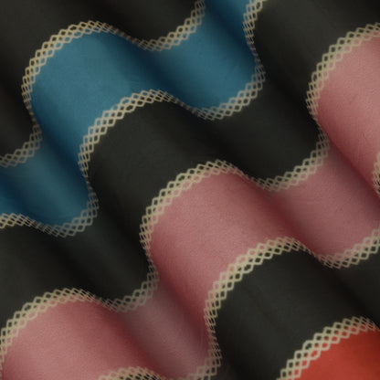 Multicolor Satin Organza Print Fabric