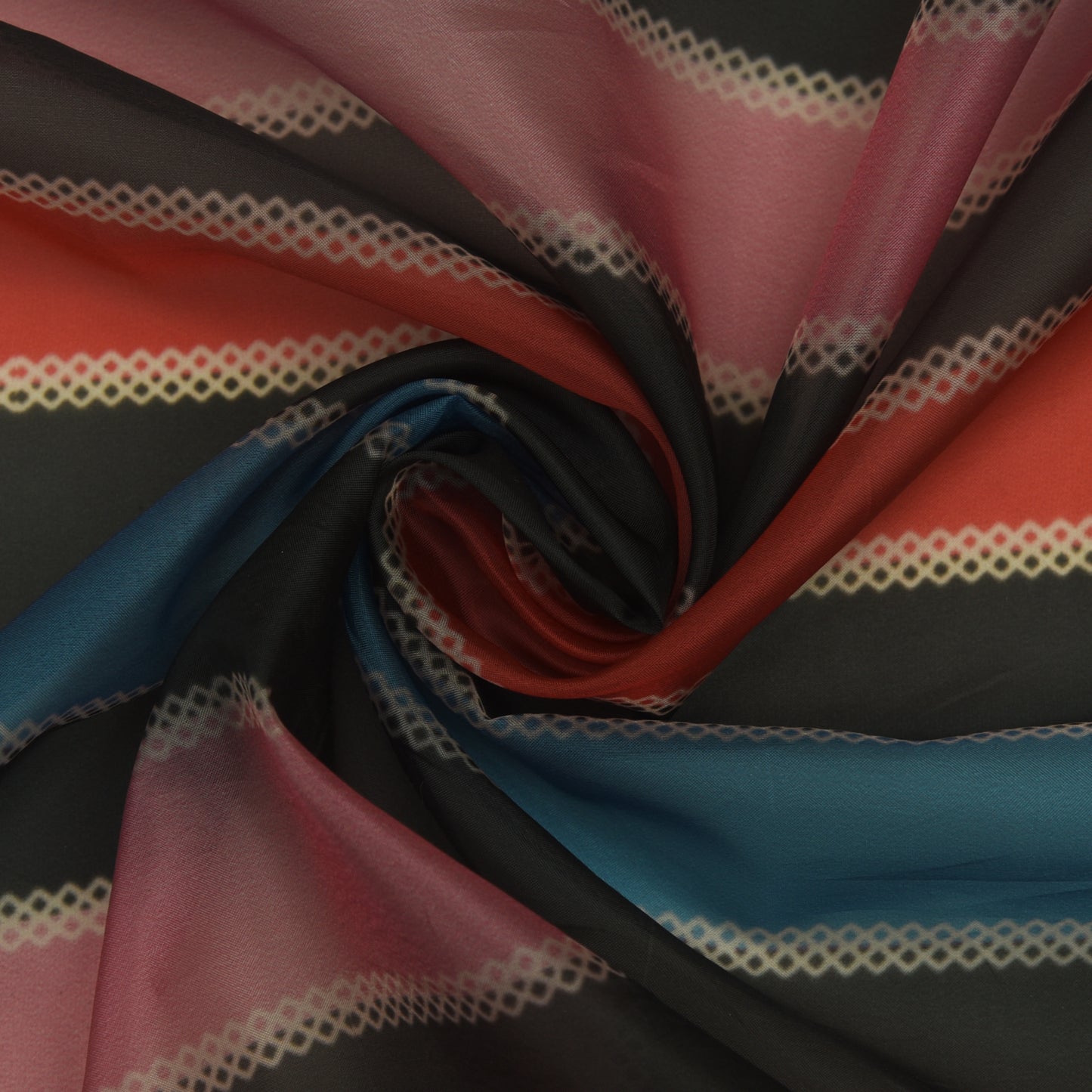 Multicolor Satin Organza Print Fabric