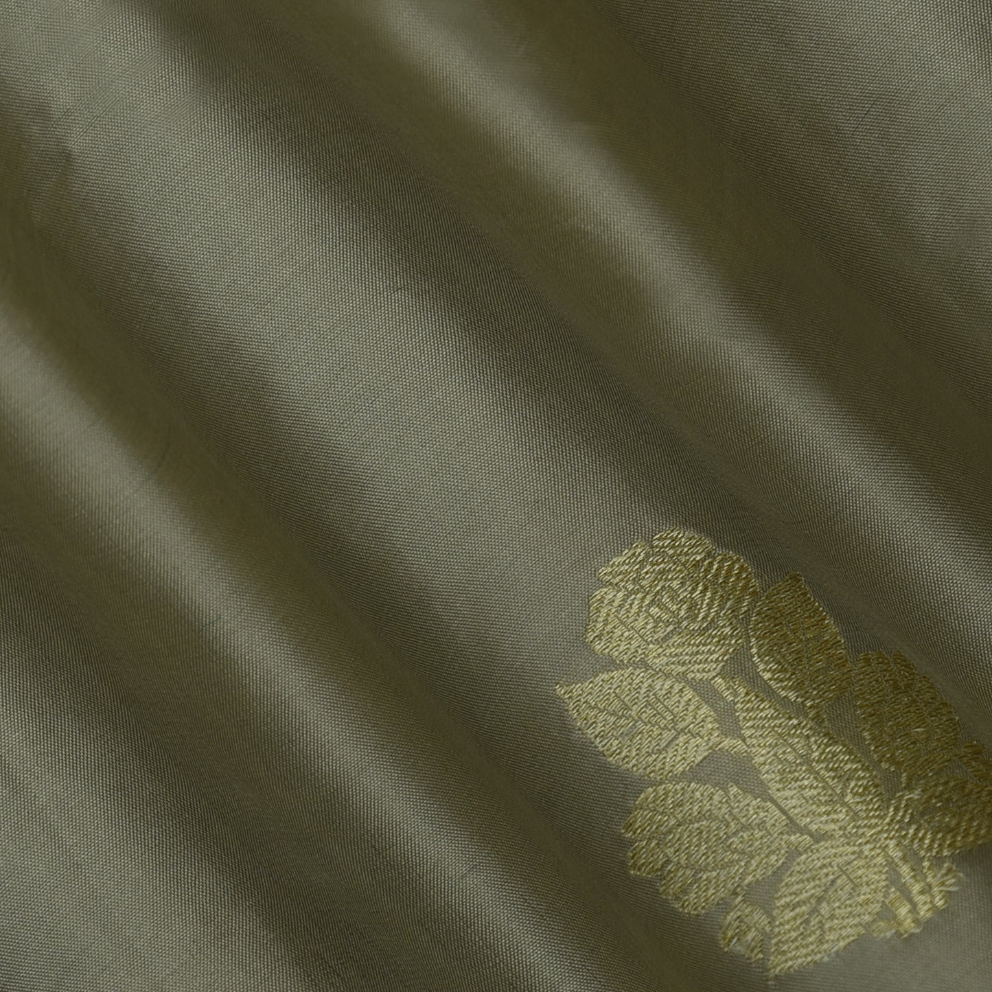 Grey Color Pure Brocade Fabric