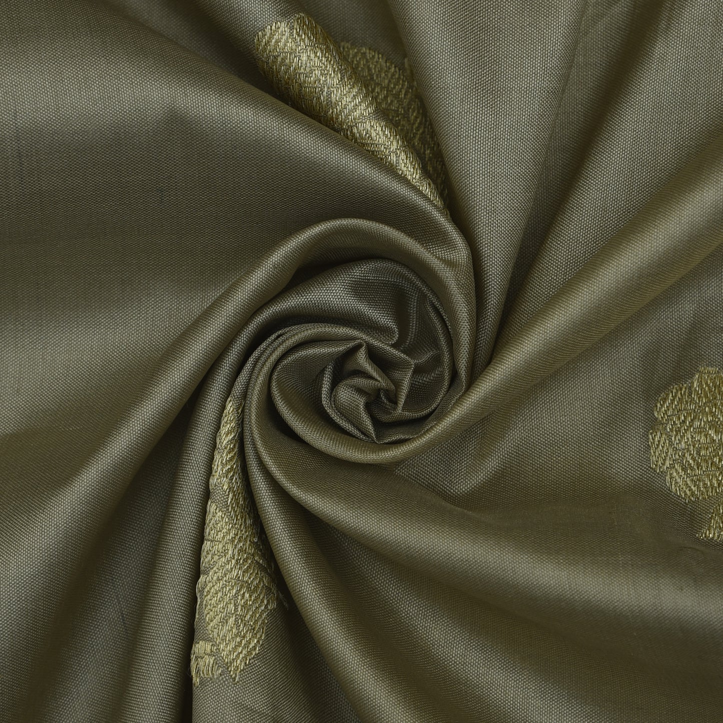 Grey Color Pure Brocade Fabric