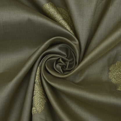 Grey Color Pure Brocade Fabric