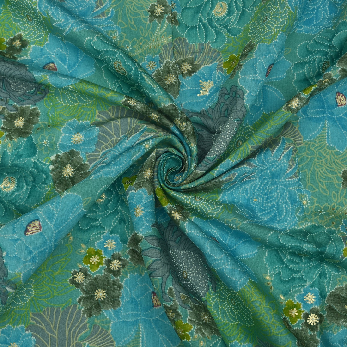 Chanderi Foil Print Fabric