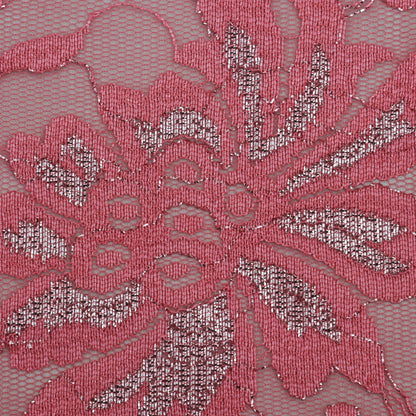 Pink Color Chantilly Lace Fabric